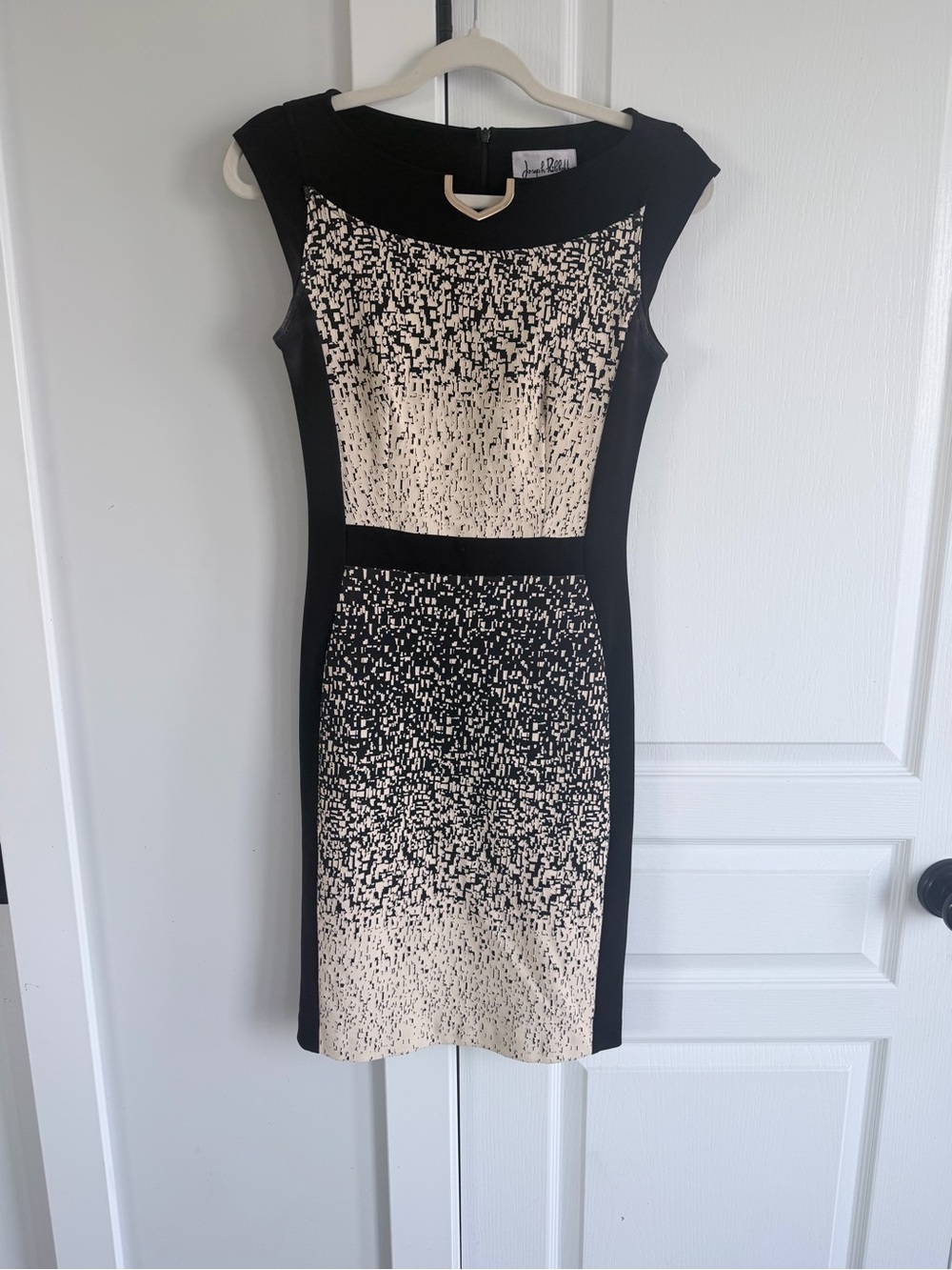 Joseph Ribkoff Black and Cream Cap-Sleeve